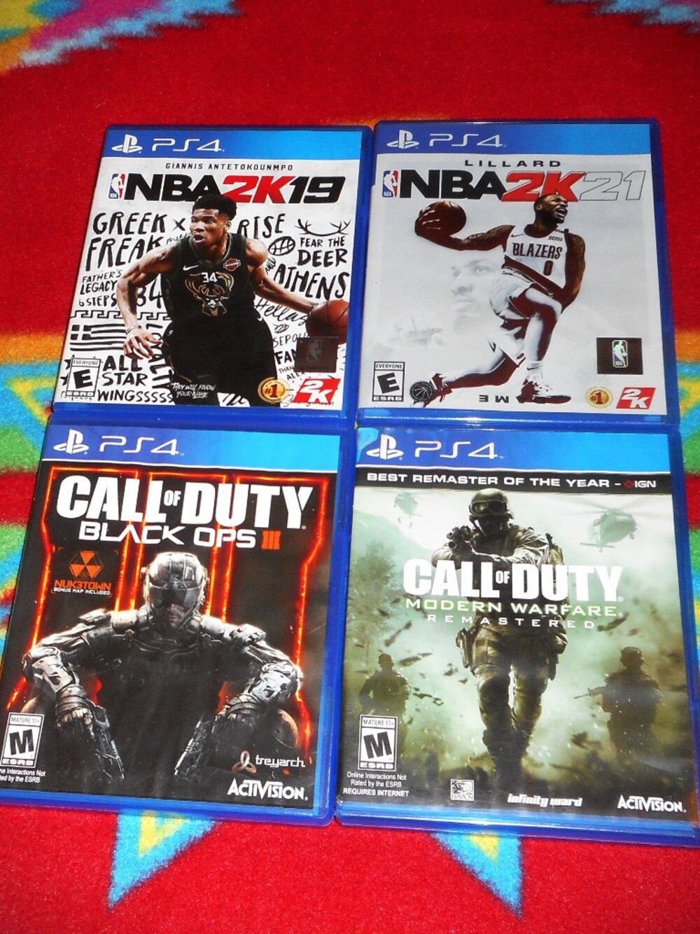 Lot: Call of Duty Modern Warfare Remastered + Black Ops + NBA2K21/NBA2K19 ( PS4)